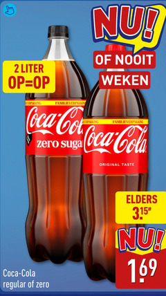 klik op dit plaatje voor een vergroting en voor vergelijkbare aanbiedingen gerelateerd aan
coca-cola cola 2 liter weken familieverpakking coca zero original taste regular elders coca-cola cola 2 liter weken familieverpakking coca zero original taste regular elders