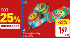 klik op dit plaatje voor een vergroting en voor vergelijkbare aanbiedingen gerelateerd aan
kaassnacks 6 25 120 goedkoper rondjes kaas co kaasrondjes smiley stuks kaassnacks 6 25 120 goedkoper rondjes kaas co kaasrondjes smiley stuks
