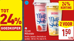  milsani milkshake 2 24 150 goedkoper milk shake strawberry flavour suggestion vanille banaan chocolade aardbei ml stuk banani 