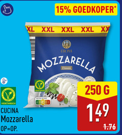  mozzarella 15 250 goedkoper xl xxl xx vegetarisch cucina vegetarian nutri score 