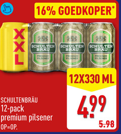  schultenbrau blikjes bier 12 16 goedkoper traditioneel recept premium pilsener pack ml 