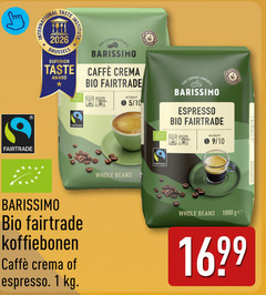  barissimo koffiebonen 1 1000 taste national fairtrade brussels superior institute coffee experts caffee crema award bio intensity 5 10 espresso 9 whole beans ge 