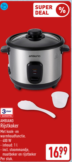 klik op dit plaatje voor een vergroting en voor vergelijkbare aanbiedingen gerelateerd aan
rijstkoker 1 400 super deal warm cook 3jaar kook warmhoudfunctie inhoud l stoommandje maatbeker stuk rijstkoker 1 400 super deal warm cook 3jaar kook warmhoudfunctie inhoud l stoommandje maatbeker stuk