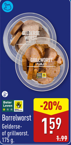  grillworst gelderse worst plakjes beter leven dieren bescherming borrelworst 