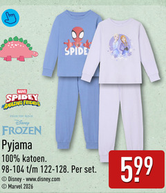  meisjes pyjama 100 spiderman marvel spidey amazing friends from movie disney frozen katoen 