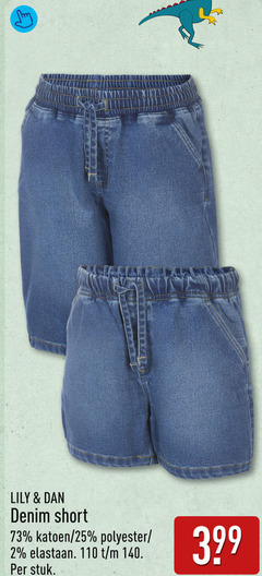  dames short 2 25 140 lily denim katoen polyester elastaan stuk 