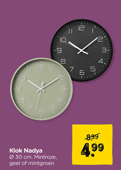 wandklokken 2 3 4 5 6 7 8 9 12 30 klok cm geel mintgroen 