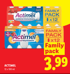  12 100 fraise actimel family pack multifruits danone vitamines immuunsysteem ml 3.99 