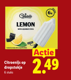  ijslollies 6 gelatelli lemon with liquorice stick 6x pieces ice lolly citroenijs stuks 