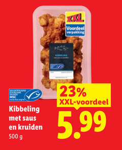  23 500 kibbeling voordeel gecertificeerd saus kruiden xxl 5.99 