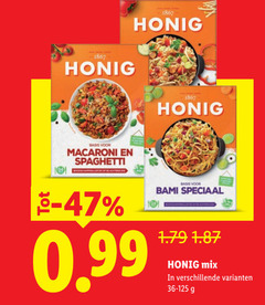  honig maaltijdmix 1867 basis macaroni spaghetti bami mix 
