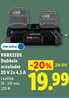 klik op dit plaatje voor een vergroting en voor vergelijkbare aanbiedingen gerelateerd aan
20 35 210 parkside online dubbele acculader 2x 4 5 laadtijd min 20 35 210 parkside online dubbele acculader 2x 4 5 laadtijd min