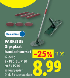  2 3 12 online parkside gipsplaat handschuurset delig p80 8 99 schuurpapier opzetstukken 