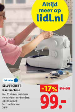  17 28 33 lidl.nl online silvercrest naaimachine steken instelbare cm toebehoren 