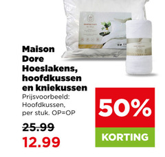  50 hoofdkussen maison dore hoeslakens kniekussen stuk 