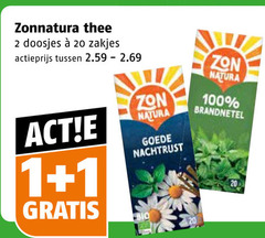  zonnatura thee 1 2 20 100 doosjes zakjes actieprijs zon natura nachtrust brandnetel 