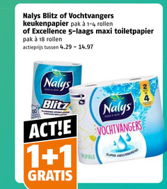  nalys keukenpapier toiletpapier 1 5 18 blitz vochtvangers pak rollen excellence maxi actieprijs inspired super absorberend 