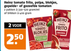  2 100 250 400 heinz tomato frito blokjes gezeefde tomaten pakken ml blikken tomates mac organics original 