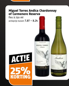  witte wijn rode 25 750 miguel torres chardonnay carmenere reserva fles ml actieprijs 