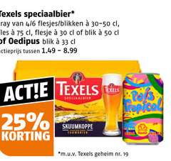  texels speciaalbieren 19 25 30 33 50 speciaalbier tray 4 6 blikken fles flesje blik oedipus actieprijs skuumkoppe tropical m.u.v geheim spa 