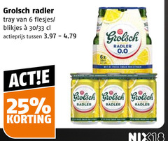 grolsch radler bier 6 25 hts3011 tray blikjes 30 33 actieprijs 6x 0.0 nix18 