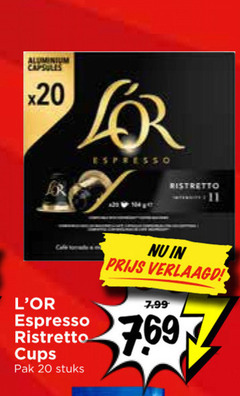  douwe egberts l or koffiecups 20 aluminium capsules espresso ristretto cups pak stuks verlaagd 
