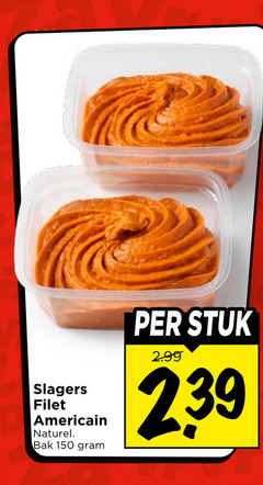 150 slagers filet americain naturel bak stuk 