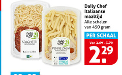  1 450 daily chef spaghetti bolognese payne penne zalm roomsaus gerookte italiaanse maaltijd schalen schaal 