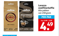  lavazza koffie 10 100 250 torino italia qualita arabica espresso grown ge italiano classico ground black coats snelfilterkoffie pakken pak 