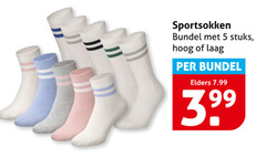  5 sportsokken bundel stuks hoog laag elders 