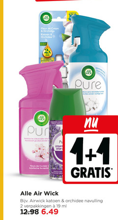  1 2 19 air wick fleur katoen orchidee parfum avec 2x essentielles sans humide vochtige nevel humides pur neutralise les odeurs recon neutraliseert geurtjes formule stopt stop fleurs aziatische navulling recharge des airwick ml 