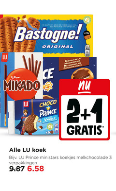 klik op dit plaatje voor een vergroting en voor vergelijkbare aanbiedingen gerelateerd aan
lu biscuit 1 2 3 6 boven le unique bastogne original 2x 100g mikado choco prince gout vanille chocolat lait melkchocolade chocolate koek ministars koekjes lu biscuit 1 2 3 6 boven le unique bastogne original 2x 100g mikado choco prince gout vanille chocolat lait melkchocolade chocolate koek ministars koekjes