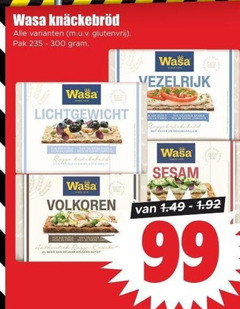  99 300 wasa glutenvrij pak lichtgewicht volkoren vezelrijk sesam authentic 