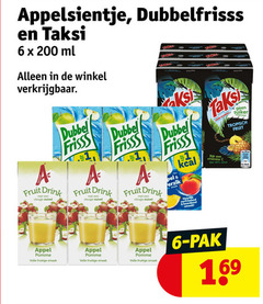  dubbelfrisss appelsientje taksi fruitdrank 6 40 200 ml dubbel frisss fruit drink vleugje zuivel perzik verfrissend boordevol rijk vitamine appel pomme volle fruitige suiker tropisch pak 