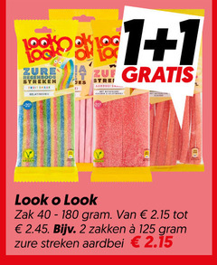  look-o-look snoep 1 2 zure regenboog fruit aardbei zak zakken 