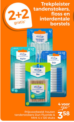  2 4 120 trekpleister tandenstokers floss interdentale borstels regular borsteltjes 1 large houten dun fluoride mint stuks soft 6 