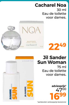  30 cacharel noa ml eau toilette dames sander sun woman jilsander 