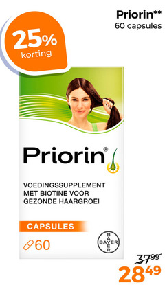  priorin voedingssupplement 25 60 capsules biotine haargroei bayer 