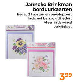 2 janneke brinkman borduurkaarten kaarten enveloppen borduur wenskaartset 