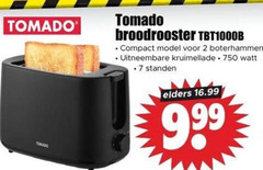  2 7 750 tomado broodrooster compact model boterhammen uitneembare kruimellade watt standen elders 