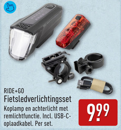  00 ride go koplamp achterlicht usb oplaadkabel 