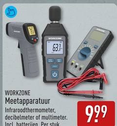  workzone fast min input out hold infraroodthermometer multimeter batterijen stuk 