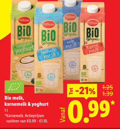  karnemelk yoghurt melk 11 bio organic milbona volle halfvolle varieeren 