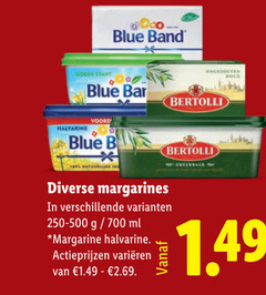  bertolli blue band margarine 700 start bar doux halvarine b ml varieeren 