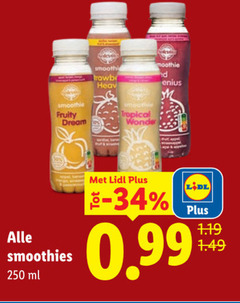  250 smoothie fruity dream tropical wonder smoothies ml 