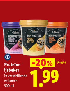  500 high protein creamy chocolate flavour ijsbeker ml peanut butter salted caramel cake 