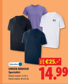  25 online under armour sportshirt dames maten l heren xl 