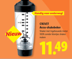  100 onderweg crivit accu shakebeker shaker ingebouwde motor klontjes shakes 
