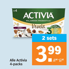  danone activia vruchtenyoghurt 2 3 4 99 x4 muesli miljarden probiotica vezels spijs vertering energie niveau 
