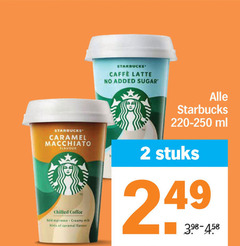  starbucks ijskoffie 2 caffee latte added sugar caramel macchiato flavour chilled coffee bald espresso creamy ml stuks 